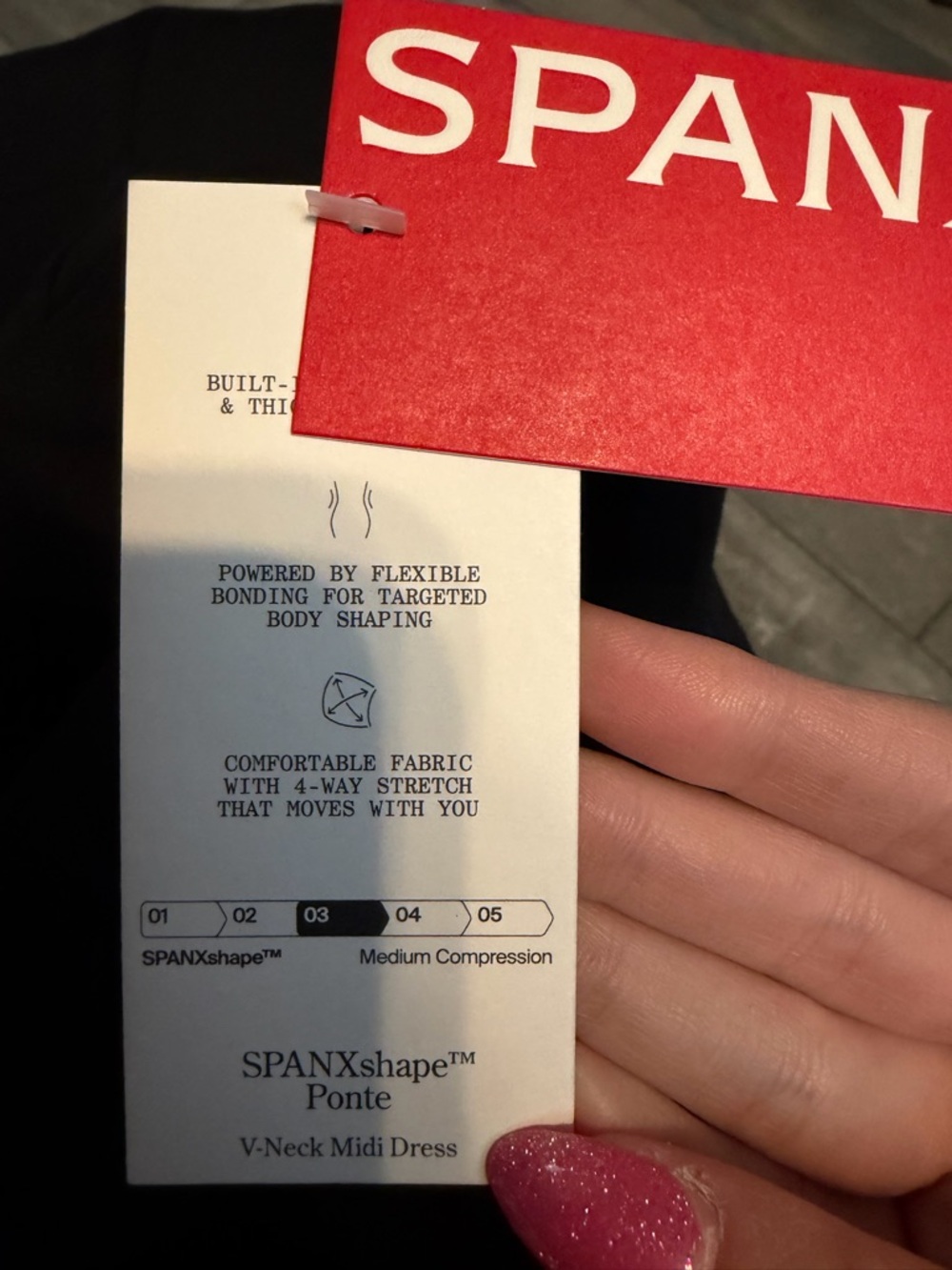 NWT SPANXshape Ponte V Neck Sleeveless Midi Dress - Picture 4 of 6